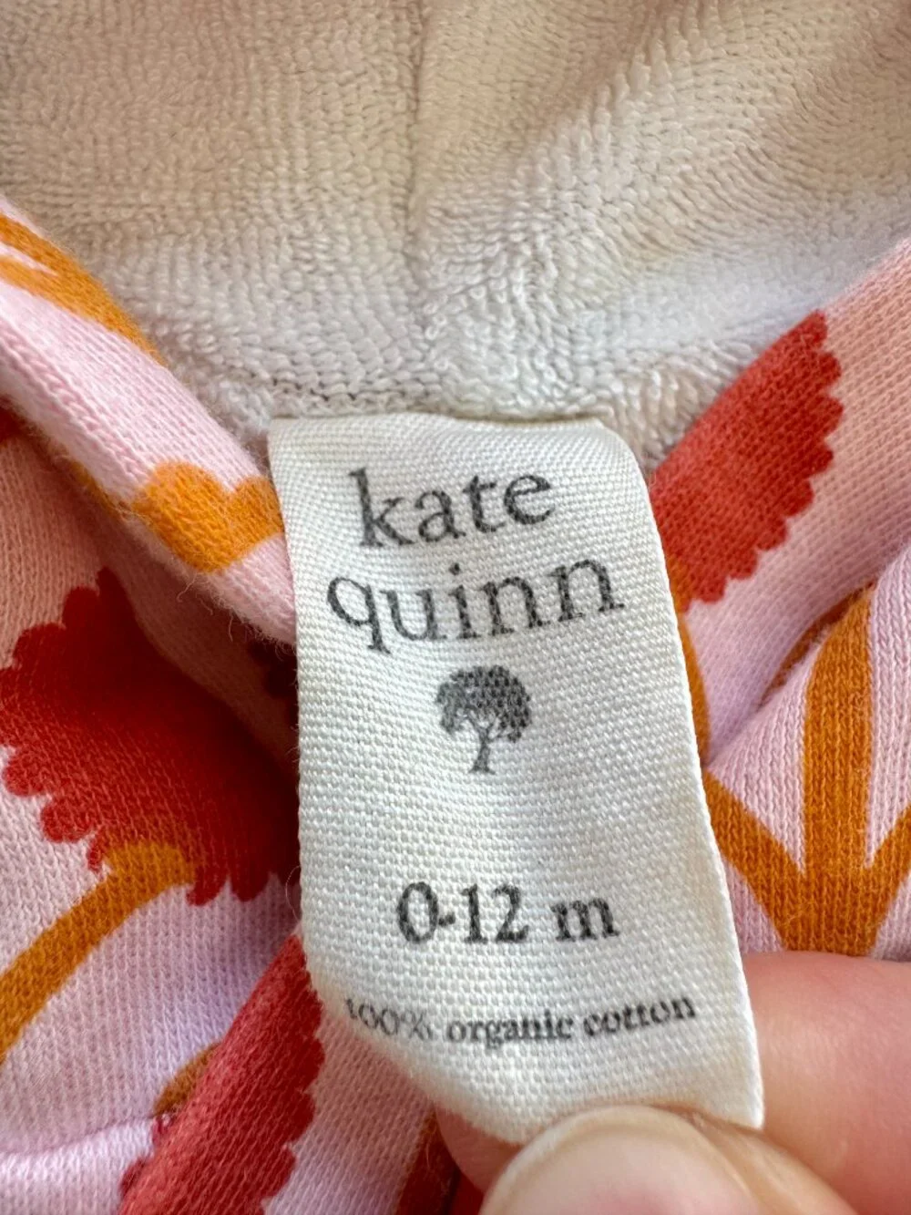 Kate Quinn Organic Cotton Hooded Robe Floral 0-12m
